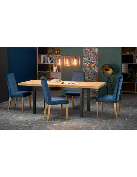 TOGO Stół Rozkładany 140-220cm Dąb Craft/Czarny - Ciepło i Nowoczesność