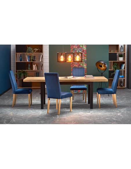 TOGO Stół Rozkładany 140-220cm Dąb Craft/Czarny - Ciepło i Nowoczesność