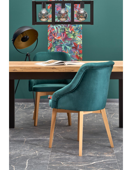 TOGO Stół Rozkładany 140-220cm Dąb Craft/Czarny - Ciepło i Nowoczesność