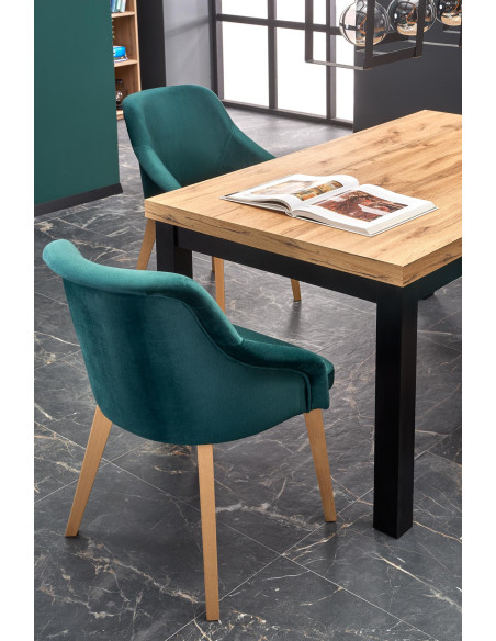 TOGO Stół Rozkładany 140-220cm Dąb Craft/Czarny - Ciepło i Nowoczesność