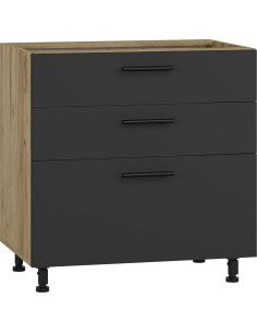 SALOME D3S Szafka Dolna 80cm Antracyt/Dąb Craft - Mechanizm Hettich