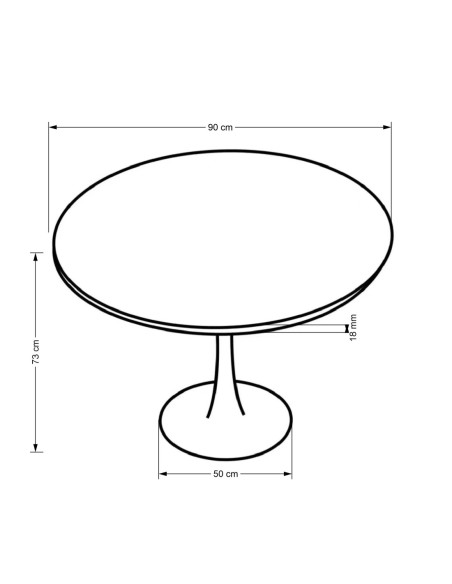 LORMO Stół Okrągły Fi90cm Orzech/Czarny - Stylowy i Funkcjonalny