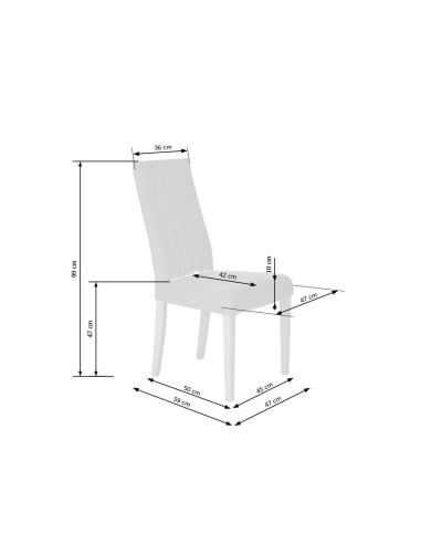 MERMI Krzesło Drewniane Tapicerowane / Ciemny...