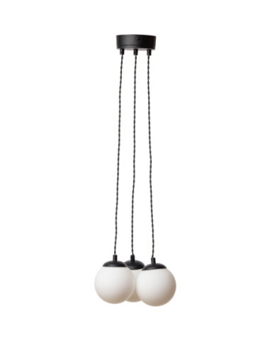 Lampa Wisząca czarna ZINGARI 120 3L OPAL/BLACK