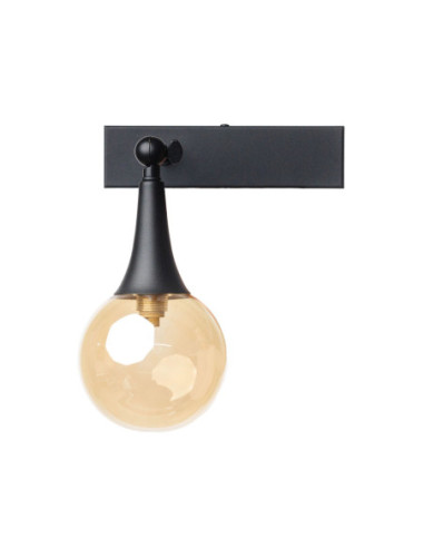 KINKIET czarny ZING 120 AMBER GLASS/BLACK