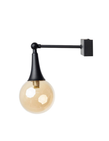 KINKIET czarny ZING 120 AMBER GLASS/BLACK