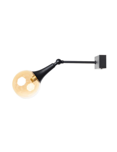 KINKIET czarny ZING 120 AMBER GLASS/BLACK