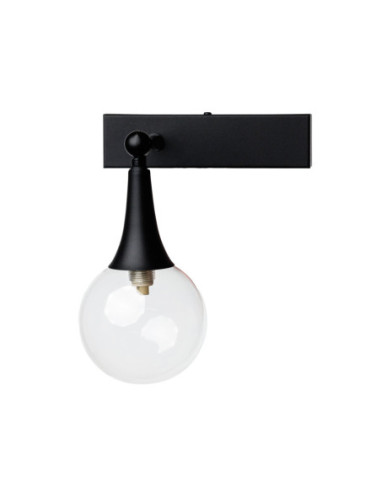 KINKIET czarny ZING 120 TRANSPARENT GLASS/BLACK