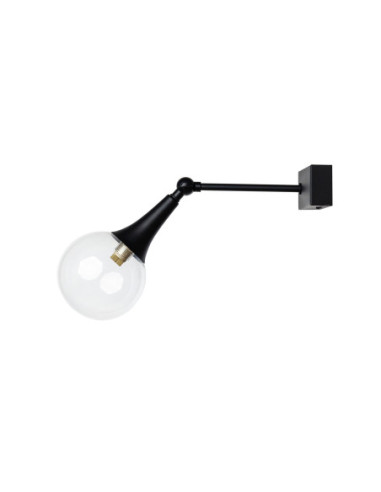 KINKIET czarny ZING 120 TRANSPARENT GLASS/BLACK