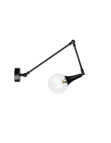 KINKIET czarny ZING 120 TRANSPARENT/BLACK/G9
