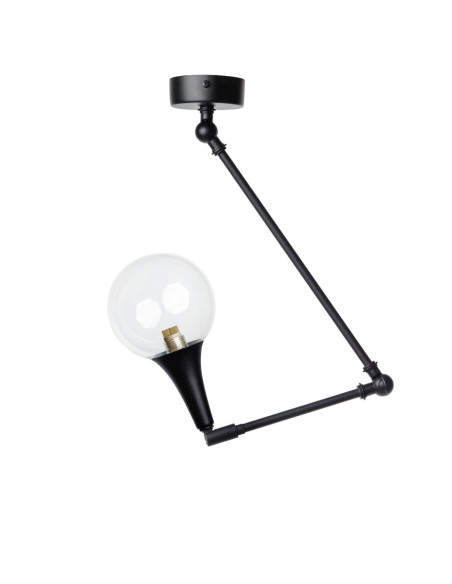 Lampa wisząca czarna ZING 120 TRANSPARENT/BLACK/G9