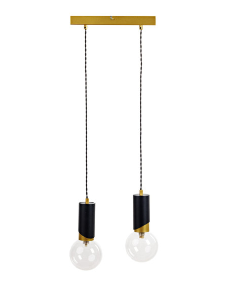 Lampa wisząca czarna FOG 2L/TRANSPARENT/GOLD/G9