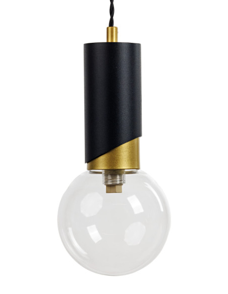 Lampa wisząca czarna FOG 2L/TRANSPARENT/GOLD/G9