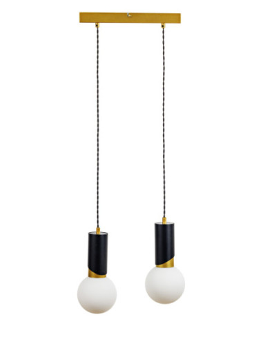 Lampa wisząca czarna FOG 2L/OPAL/GOLD/G9