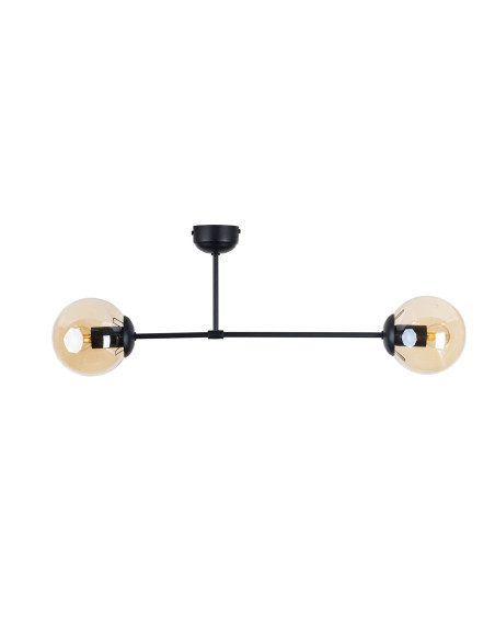 Lampa czarna plafon ZINGARI 2PKT/140 AMBER GLASS/BLACK