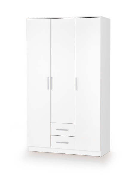 DORIS S-3 Szafa z 2 Szufladami 120/52/205 cm Biała - Pojemna Przestrzeń