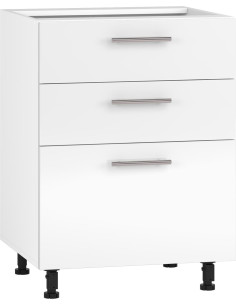 SALOME D3S Szafka 60cm z 3 Szufladami Biały/Biały Połysk-...