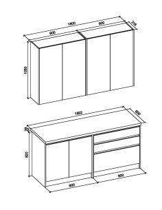 IDEA 180 kuchnia zestaw korpus: antracyt, fronty: dąb craft (8p 1kpl) 2