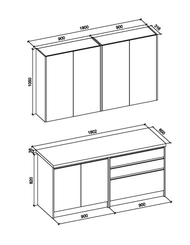 ARICA Zestaw Kuchenny Dąb Craft/Antracyt 180cm...