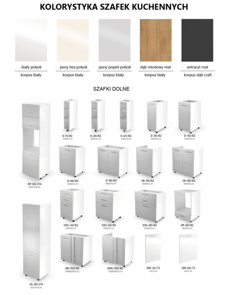 SALOME DU Szafka Uniwersalna 60/214 cm Jasny Popiel w Połysku