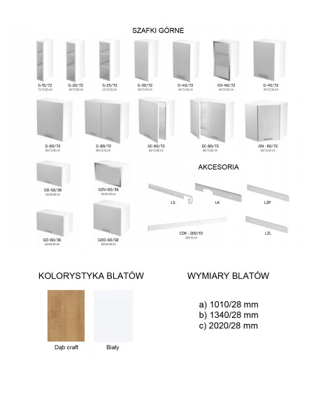 SALOME G25 Szafka Górna 25cm Dąb Craft - Ciepło i Styl