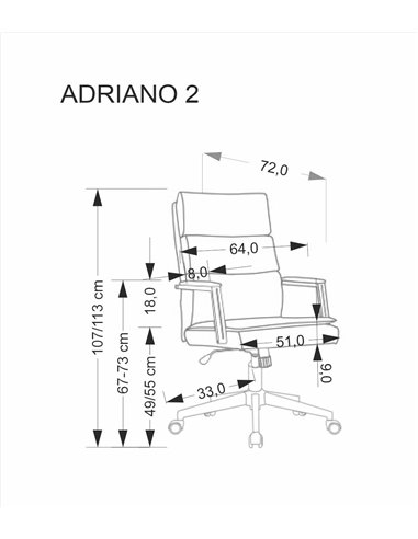 ADRIANO 2 fotel obrotowy czarny