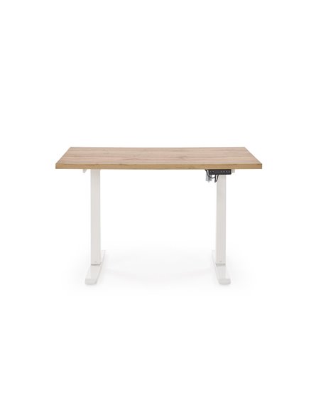 B/54 biurko z funkcją regulacji wysokości, blat - dąb artisan, stelaż - biały