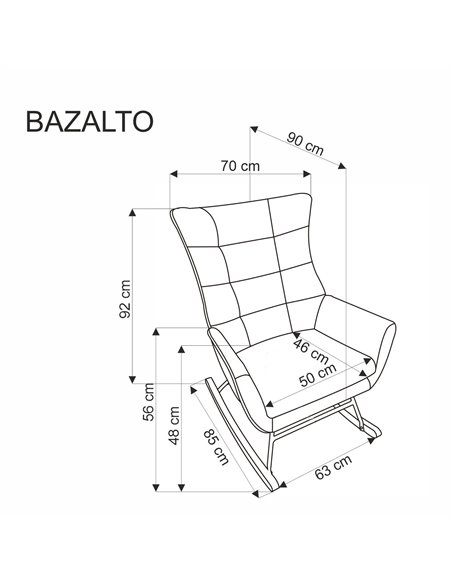 BAZALTO fotel bujany czarny (1p 1szt)