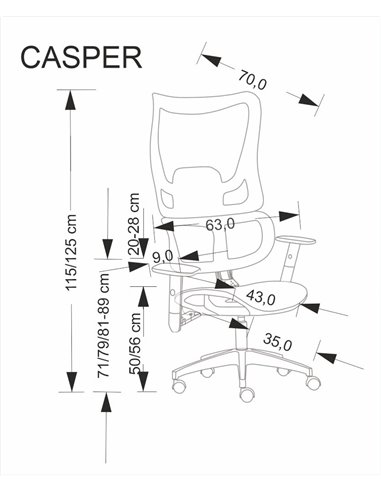 CASPER fotel gabinetowy czarny  (1p 1szt)