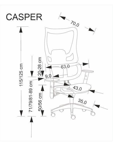 CASPER fotel gabinetowy czarny  (1p 1szt)
