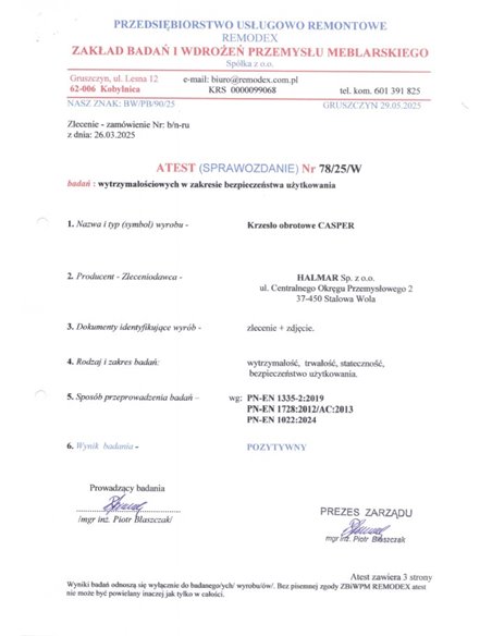 CASPER fotel gabinetowy czarny  (1p 1szt)