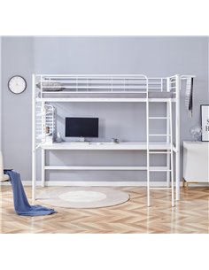 DOLCE łóżko piętrowe z biurkiem i organizerem, biały (3p 1szt) 2