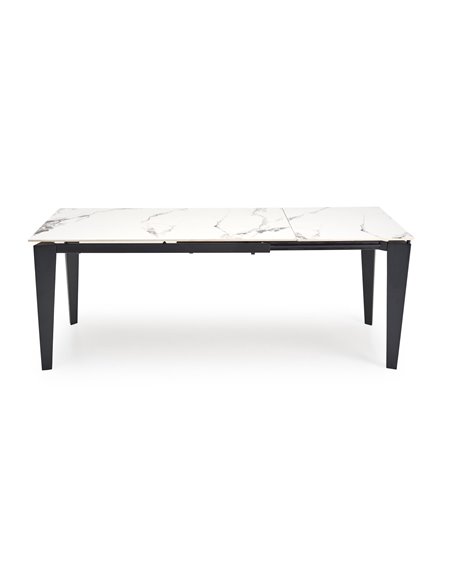 FELIX stół rozkładany, blat - biały marmur, nogi - czarny (2p 1szt)