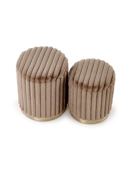FIDO zestaw 2 puf, cappuccino / złoty (1p 1kpl)