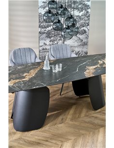 FORUM stół rozkładany, czarny marmur / czarny (3p 1szt) 2
