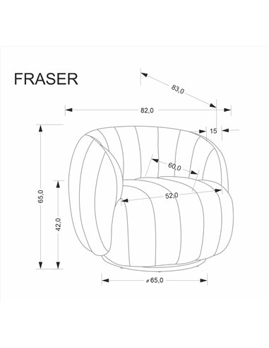 FRASER fotel wypoczynkowy kremowy (1p 1szt)