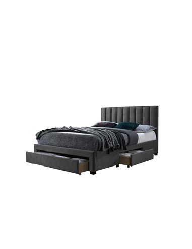 GRACE 140 łóżko z szufladami popiel velvet (3p 1szt)