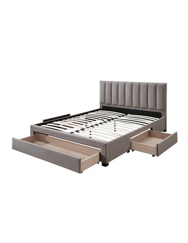 GRACE 160 łóżko z szufladami beżowy velvet (3p 1szt)