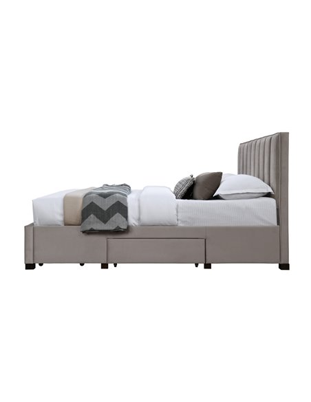 GRACE 160 łóżko z szufladami beżowy velvet (3p 1szt)