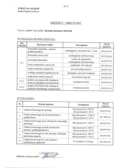 SONAR fotel gabinetowy czarny