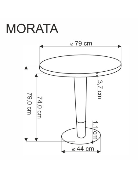 MORATA stół okrągły, biały marmur / czarny / złoty (3p 1szt)