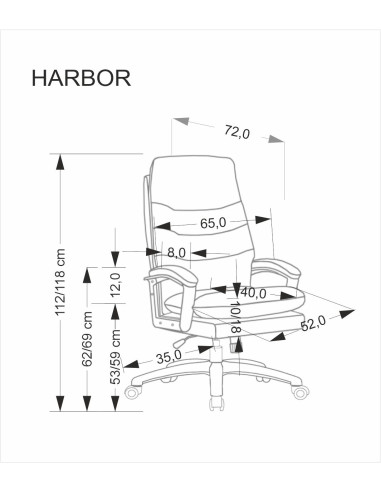 HARBOR fotel gabinetowy czarny