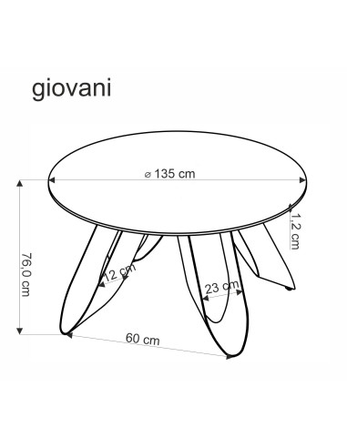 GIOVANI stół okrągły, blat - zielony marmur, nogi - czarny (2p 1szt)