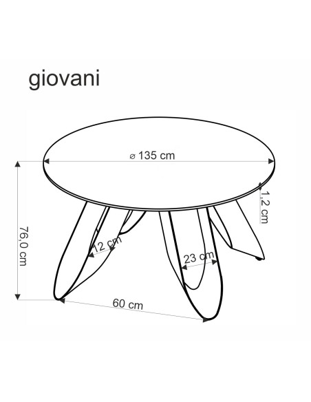 GIOVANI stół okrągły, blat - zielony marmur, nogi - czarny (2p 1szt)