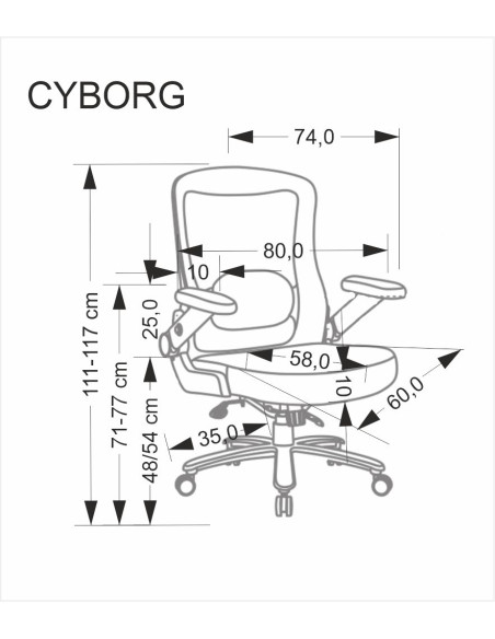 CYBORG fotel gabinetowy czarny (1p 1szt)