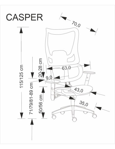 CASPER fotel gabinetowy czarny (1p 1szt)