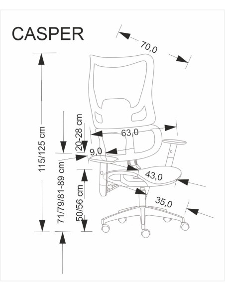 CASPER fotel gabinetowy czarny (1p 1szt)