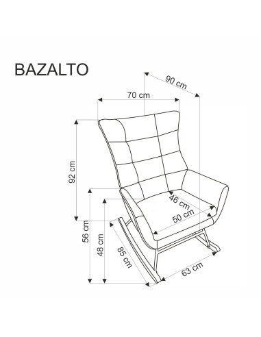 BAZALTO fotel bujany czarny (1p 1szt)