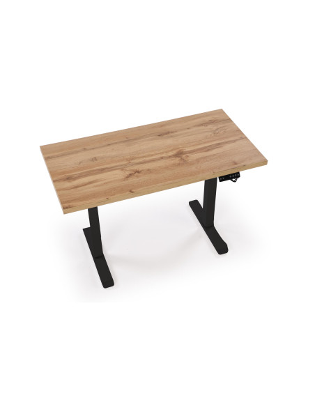 B54 biurko z funkcją regulacji wysokości, blat - dąb artisan, stelaż - czarny (2p 1szt)