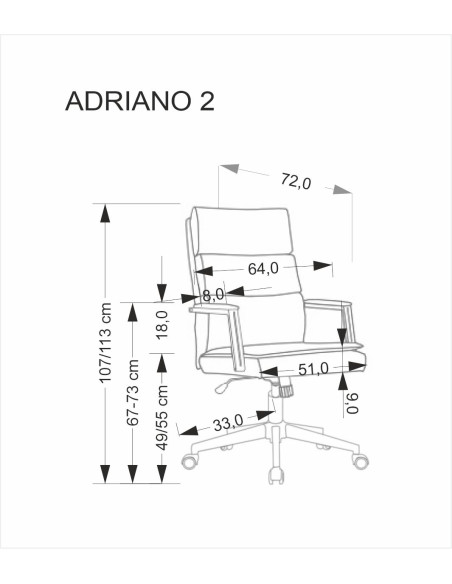 ADRIANO 2 fotel obrotowy czarny